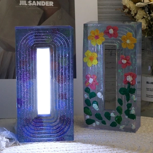 Trapezoid DIY resin night light silicone mold for creative handmade lamp ornaments