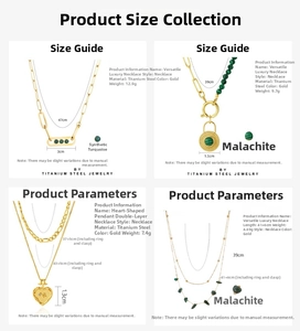Guide des tailles pour collier double rang avec malachite verte et turquoise synthétique