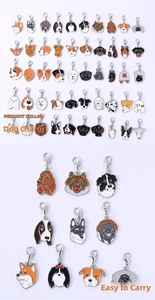 Pendentifs chiens en émail coloré avec fermoirs mousquetons pour bijoux DIY et sacs