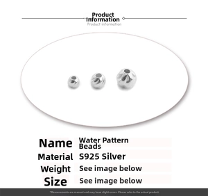 Detailed view of S925 sterling silver water ripple beads for DIY jewelry making