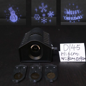 Black LED Christmas projector lamp with three interchangeable slides and holiday patterns