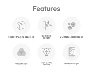 Features display of bamboo tissue box with high color saturation and diverse patterns