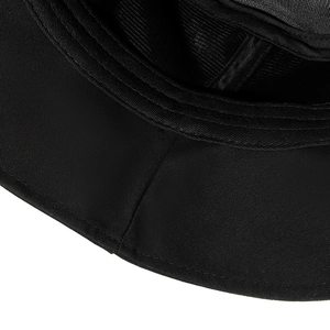 Classic black bucket hat with premium fabric texture and durable brim stitching