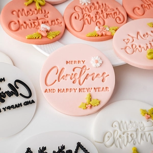 Weihnachten Merry Christmas Fondant-Stempelset mit geprägten Plätzchenformen
