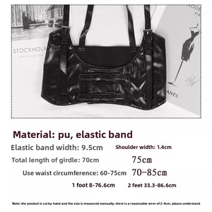 Size chart for women's elastic corset belt with 9.5cm band width and detailed fit guide