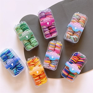60-piece colorful kids elastic hair ties set in 7 round boxes for girls hair styling