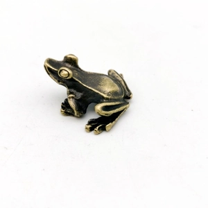 Figurine de grenouille en bronze antique pour micro paysage et décor d'aquarium