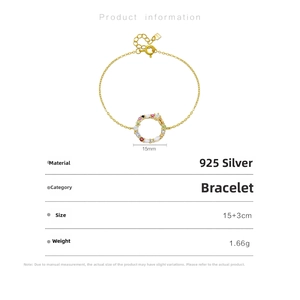 Close-up of S925 sterling silver wreath bracelet with colorful stones and 15mm pendant