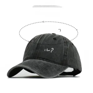 Detailed size specifications of the washed cotton baseball cap with OKAND embroidery