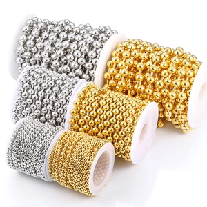 Polished stainless steel ball chains in gold and silver finishes for DIY jewelry making