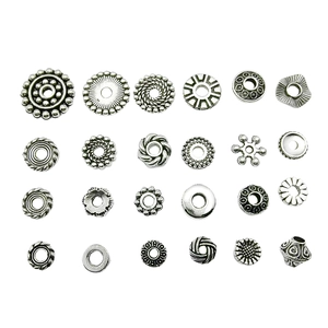 Vintage Alloy Spacer Beads Antique Silver Patterned Metal Loose Beads For DIY Bracelet Necklace Jewelry Making