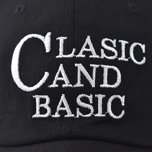 Schwarze Baumwoll-Baseballkappe mit hochwertiger weißer Stickerei Classical and Basic
