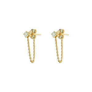 Minimalist Cubic Zirconia Chain Link Stud Earrings With 925 Sterling Silver Earring Post Elegant Copper Jewelry For Women