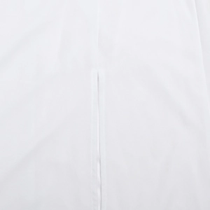 Detailed macro view of the premium white woven fabric texture and reinforced vertical stitching