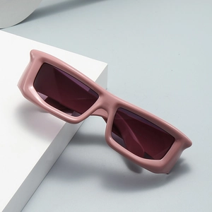 Square Frame Sunglasses Punk Hip Hop Y2K Style UV400 Protection PC Frame Thick Arms Streetwear Eyewear For Men Women