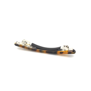 Slim tortoiseshell spring hair clip with smooth acetate finish for ponytail styling