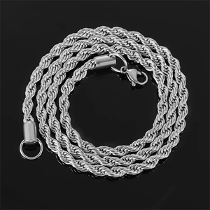 Minimalistische Titanstahl Kordelkette Halskette Für Herren Damen Hip Hop Streetwear Twist Link Kette 3mm Gold Stahl Kette