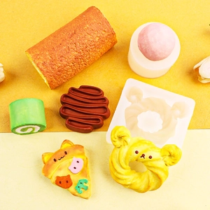 Silikonform DIY Handgemachte Tortenrolle Donut Katze Pizza Dessertform Zum Backen Harz Kerze Gips Dekoration