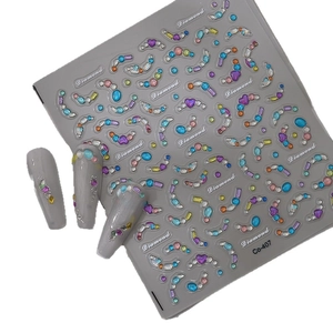 Sparkly 3D rhinestone nail stickers with colorful jelly gems for artistic manicure