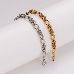 Fashionable hollow link chain bracelets in gold and silver finishes with lobster clasp