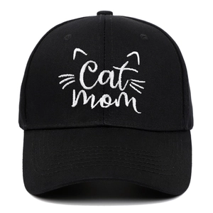 Cappellino Da Baseball In Cotone Ricamato Motivo Lettere Cat Mom Protezione Solare Regolabile Cappello Sportivo Casual