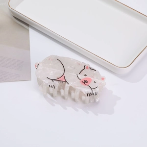 Cute transparent acrylic pig hair claw clip for women stylish shark clip hair accessory