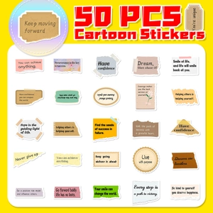 50 PCS inspirational English quotes sticker set for laptop and scrapbooking decoration