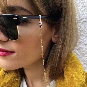Cross Charm Glasses Chain Metal Eyewear Lanyard Sunglasses Holder Mask Strap Decorative Boho Fashion For Women