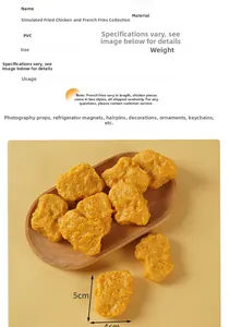 Detailed PVC fake chicken nugget model for food photography props and decoration