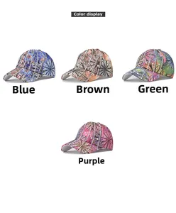 Sparkling sequin baseball caps with star patterns in blue, brown, green and purple colors