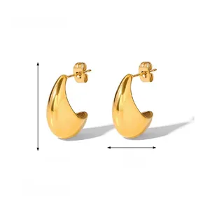 Orecchini a goccia in oro 18 carati con altezza di 2,0 cm e larghezza di 1,2 cm