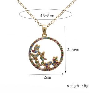 Detailed size specifications for hollow butterfly pendant necklace with zircon inlays
