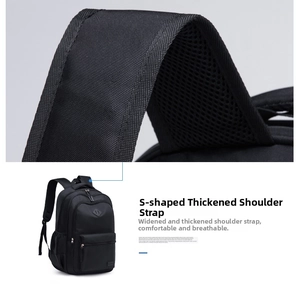 Detail of S-shaped thickened ergonomic shoulder straps with breathable honeycomb mesh padding