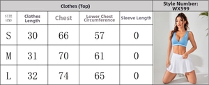 Tableau des tailles détaillé pour le soutien-gorge de sport sans couture avec mesures