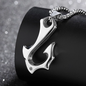Stainless Steel Rhinestone Pendant Necklace Vintage Punk Hip Hop Style Silver Color Fashion Jewelry For Men And Women