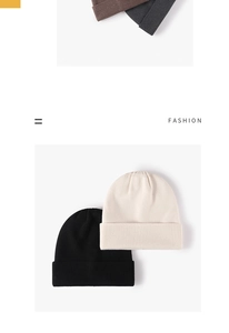Detailed knit texture of beanie hats in brown, grey, black, and beige fashion colors
