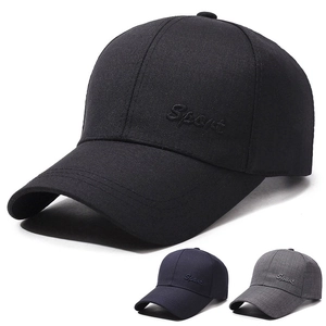 Men Baseball Cap Sport Letter Embroidery Adjustable Sun Hat Curved Brim Outdoor Casual Breathable Twill