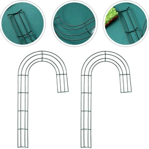 J-shaped green metal candy cane wreath frame for Christmas floral home decorations