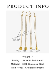 Detailed technical info of 18K gold plated stainless steel heart and cross necklaces