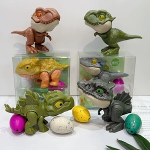 Cute Q-version dinosaur toy set with colorful dinosaur eggs and mini dinosaur models
