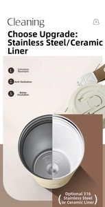 Detail of corrosion-resistant SUS316 stainless steel and ceramic inner liner of coffee cup
