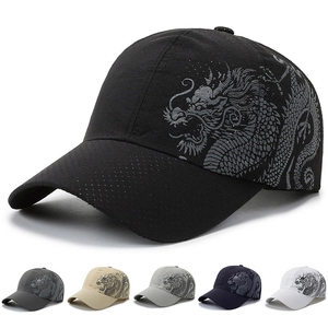 Quick Dry Dragon Pattern Baseball Cap Men Women Breathable Outdoor Mesh Sport Sun Hat Adjustable Fashion Trucker Cap
