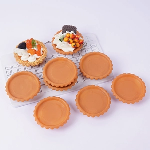 Set of 8 realistic PVC egg tart mold models for DIY dessert crafts and display