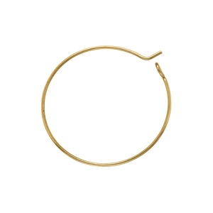 Detailed view of an 18K gold-plated filigree circle earring component with zircon