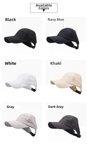 Quick-dry breathable baseball caps shown in six colors with laser-cut ventilation holes