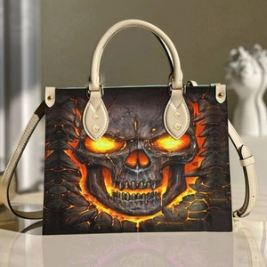 Gothic Sugar Skull Handbag Women PU Leather Tote Bag Large Capacity Crossbody Purse Day Of The Dead Floral Print
