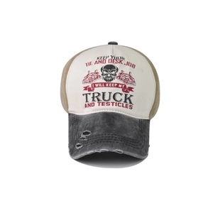 Vintage washed cotton baseball cap with Ghost Rider print and distressed brim detail