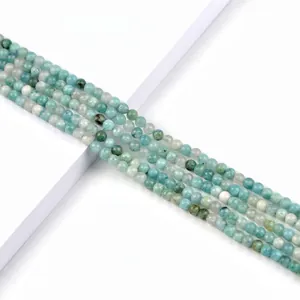 Brins de perles rondes en hémimorphite naturelle de 4mm pour la création de bijoux