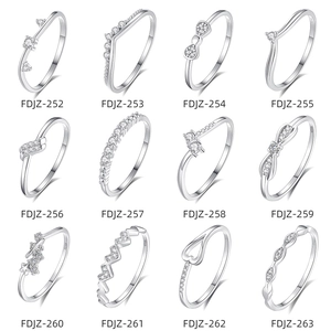 Minimalist 925 Sterling Silver Rings For Women Fashion Jewelry With Cubic Zirconia Star Heart Geometric Shapes