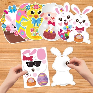 Kit stickers de Pâques DIY avec lapins et poussins pour décoration de scène festive